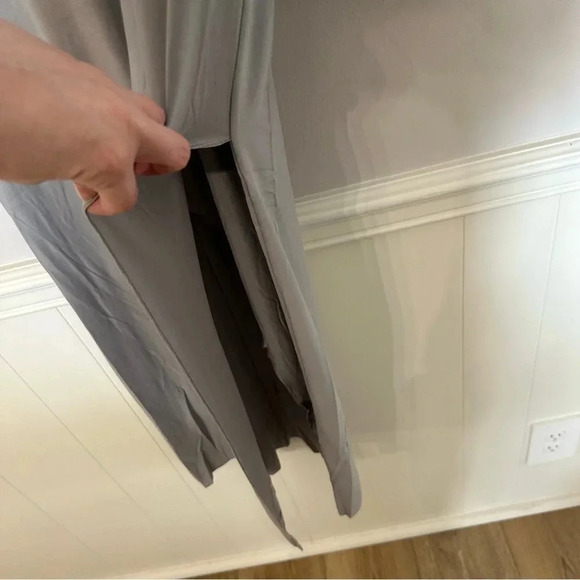 We Are HAH Southern Lady Silver Long Sleeve Open Back Midi Dress NWT - Picture 10 of 16